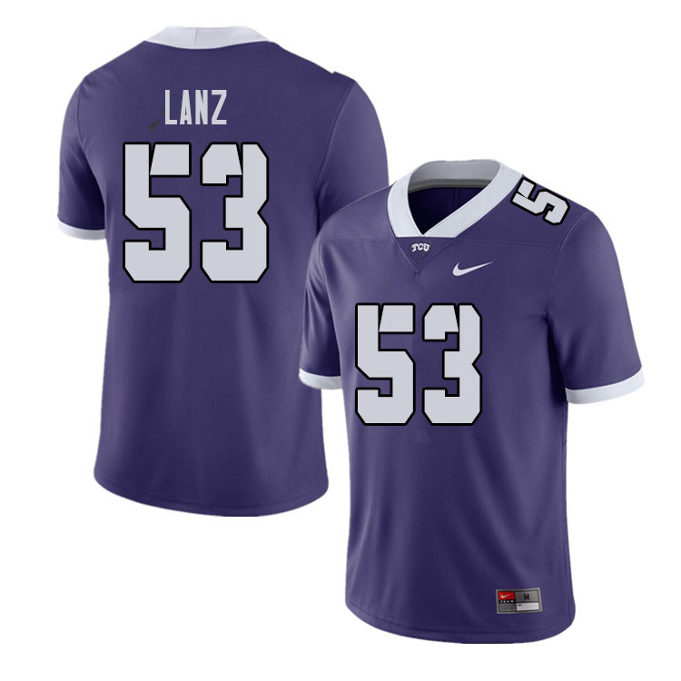 Men #53 John Lanz TCU Horned Frogs College Football Jerseys Sale-Purple
